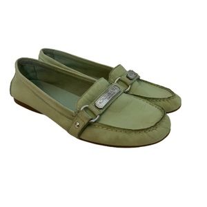 Coach Felisha Mint Pistachio Soft Leather Loafers 9.5
